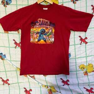 Vintage 2003 Disney Store Stitch King of The Monsters Red T-Shirt kids large
